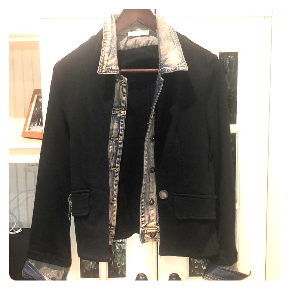 Denim and sweater jacket